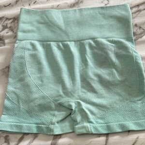Mint Green High-Waisted Shorts